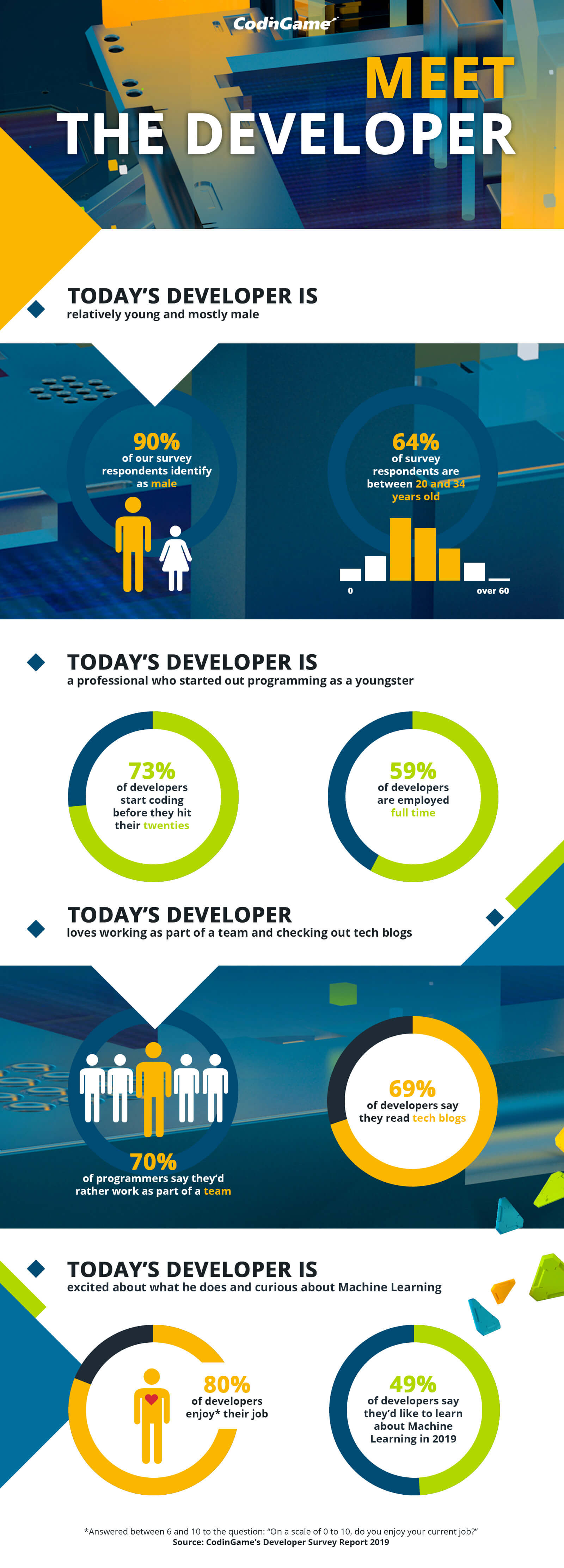 CodinGame Developer Survey Report Infographic